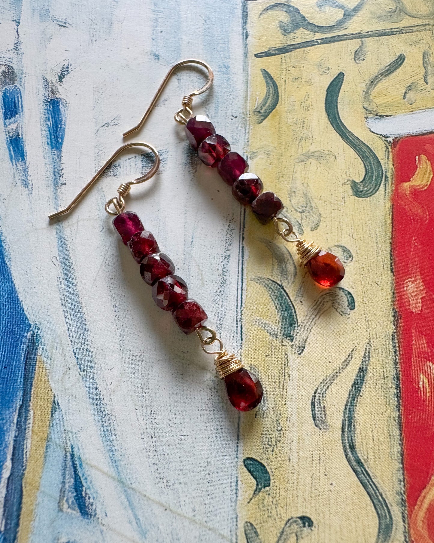 Garnet Drop Earrings