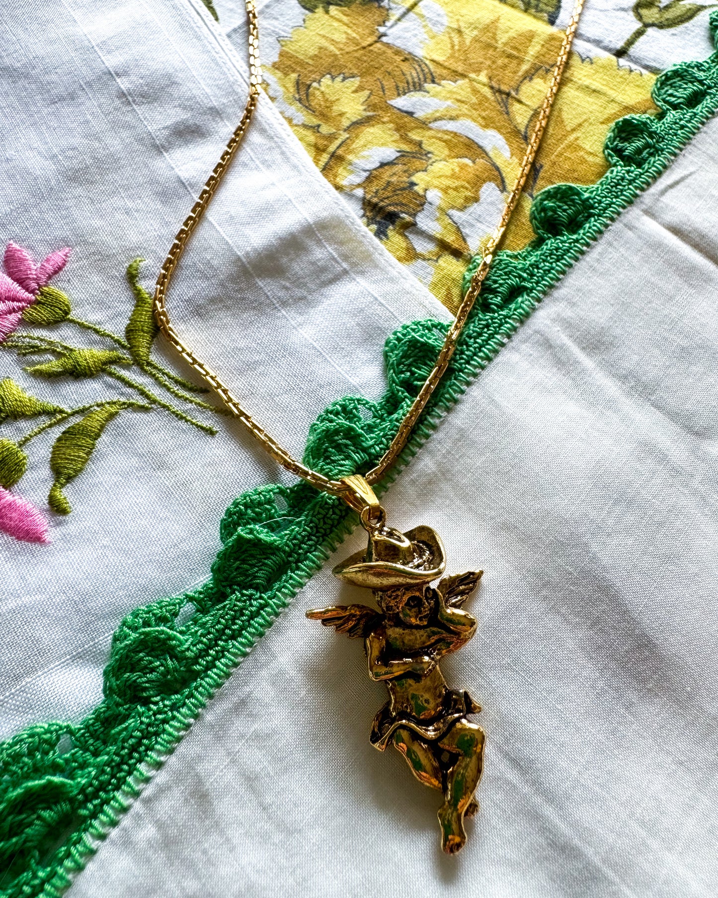 Vintage Cowboy Angel Necklace