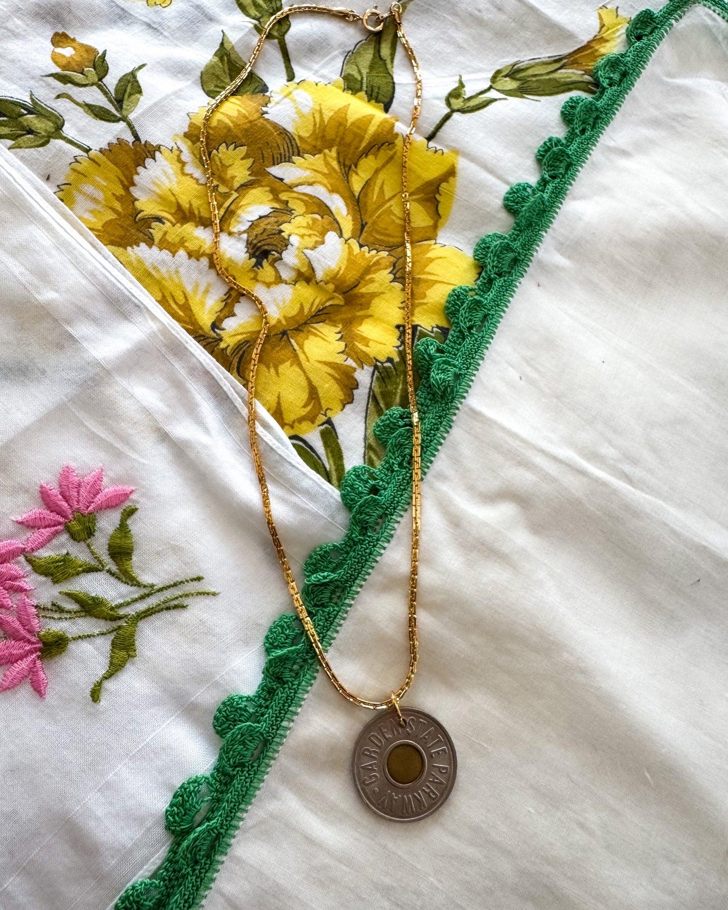 Vintage New Jersey Garden State Parkway Token Necklace