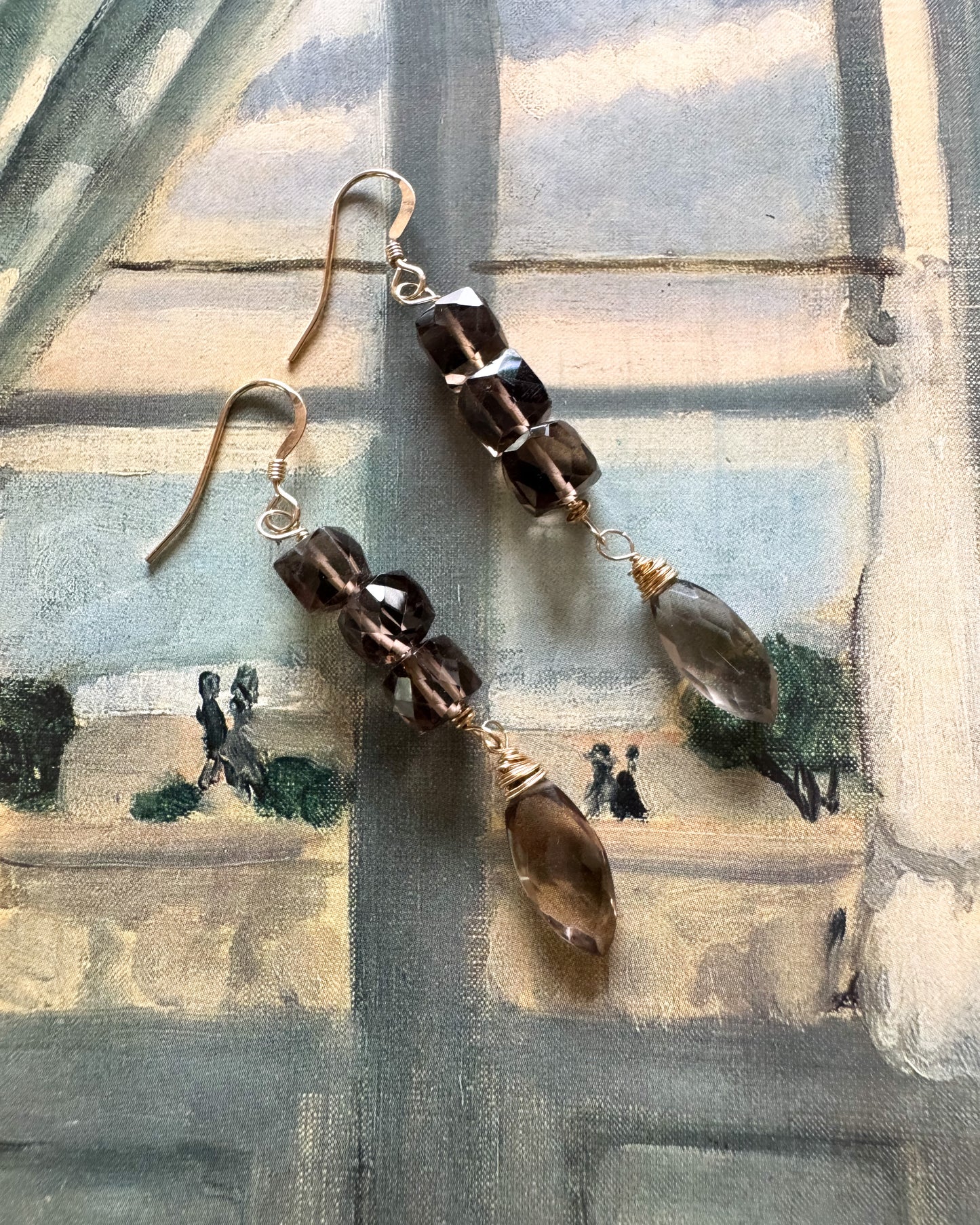 Smoky Quartz Drop Earrings