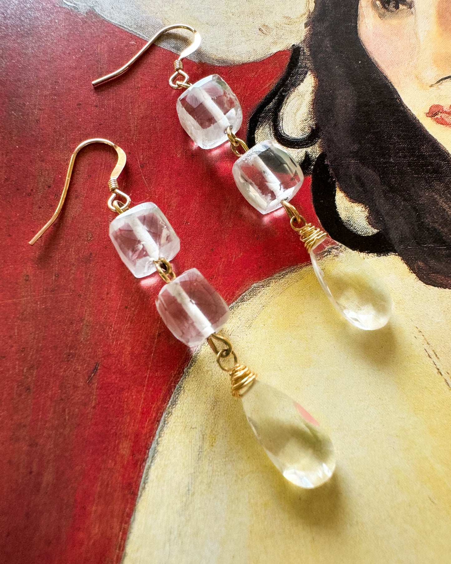 Quartz Drop Earrings