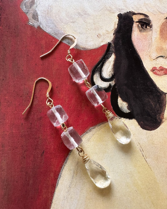 Quartz Drop Earrings