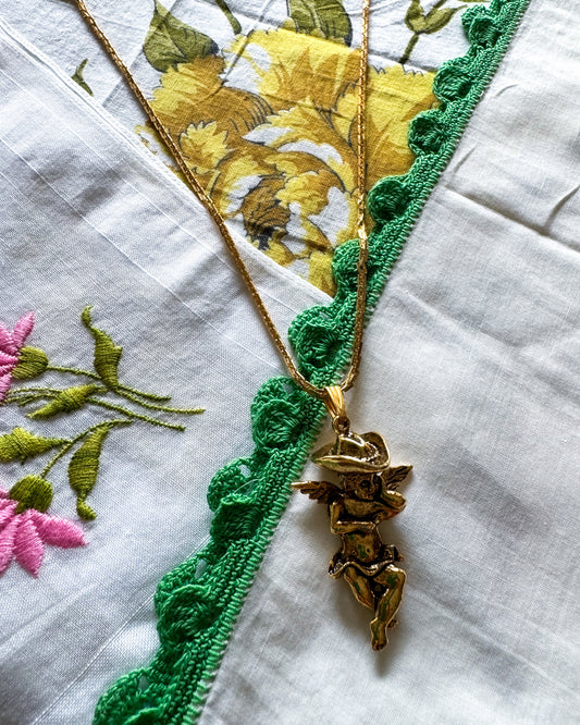 Vintage Cowboy Angel Necklace