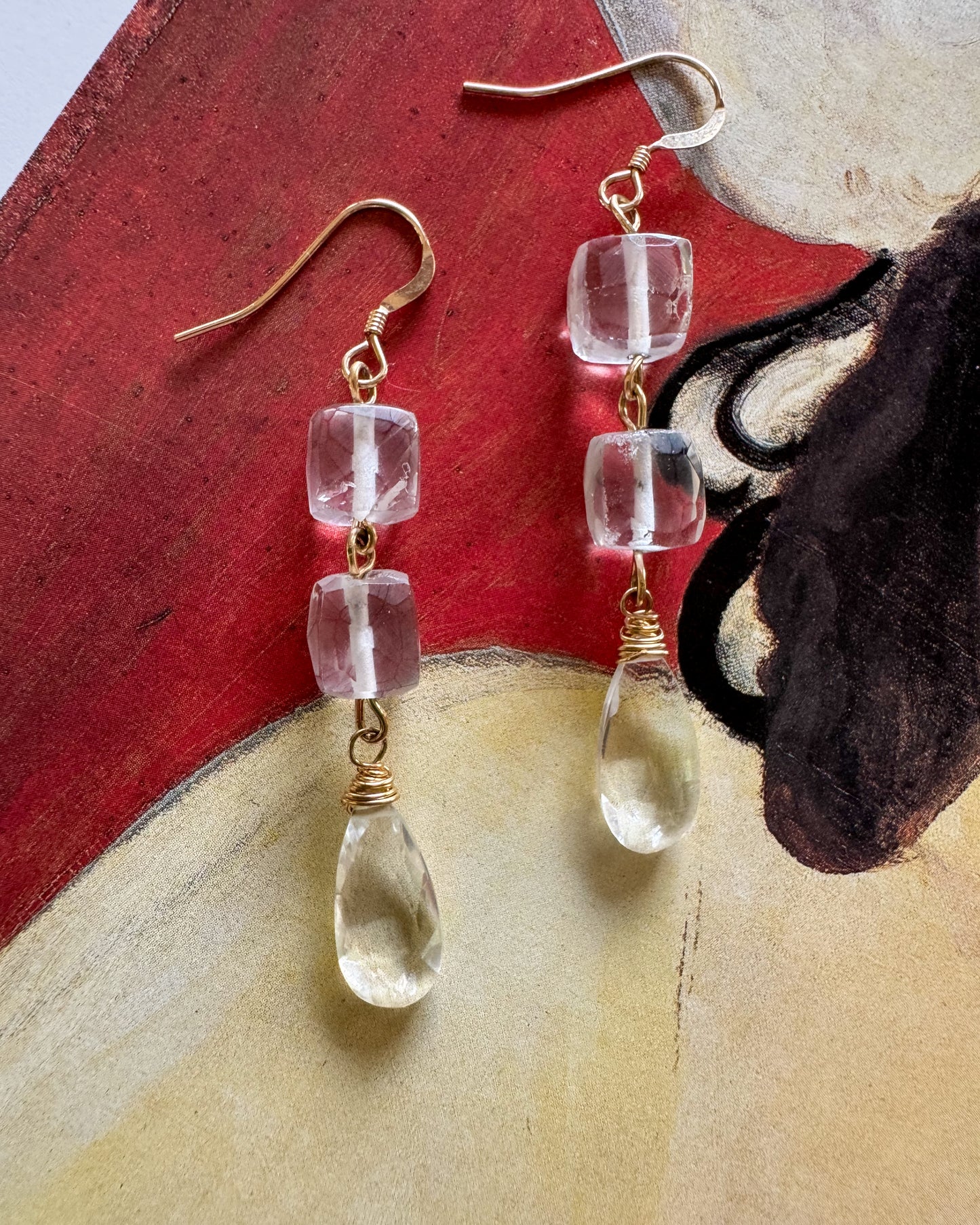 Quartz Drop Earrings