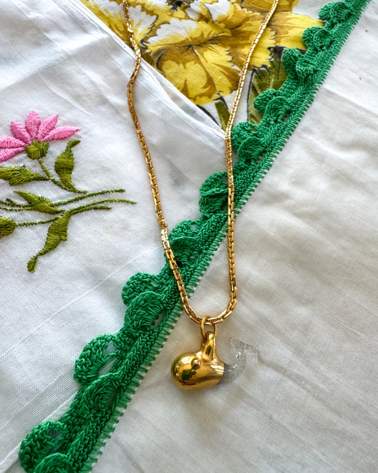 Vintage Goldtone and Lucite Whale Necklace
