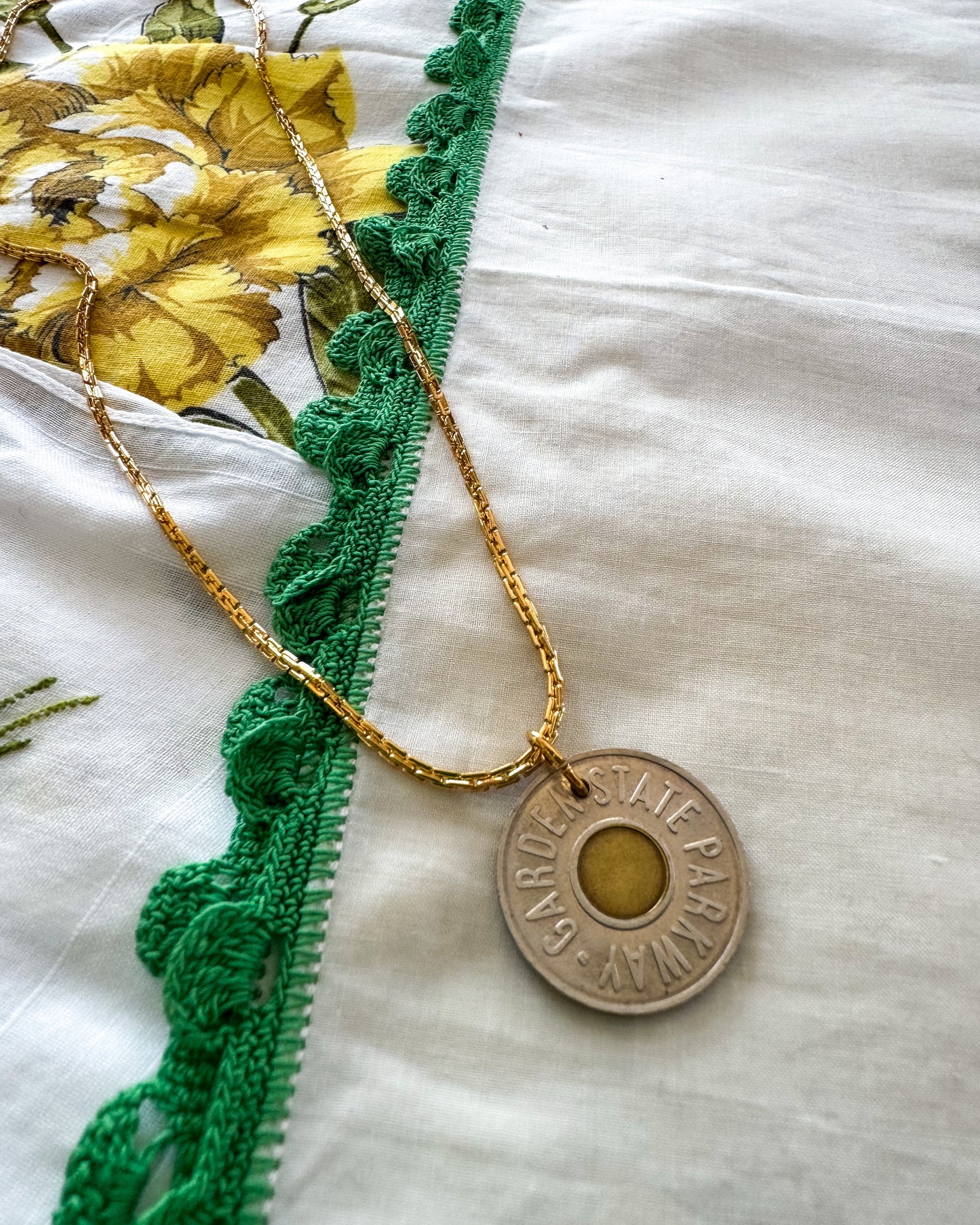 Vintage New Jersey Garden State Parkway Token Necklace