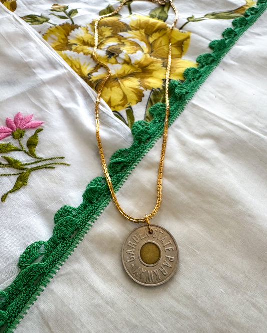 Vintage New Jersey Garden State Parkway Token Necklace