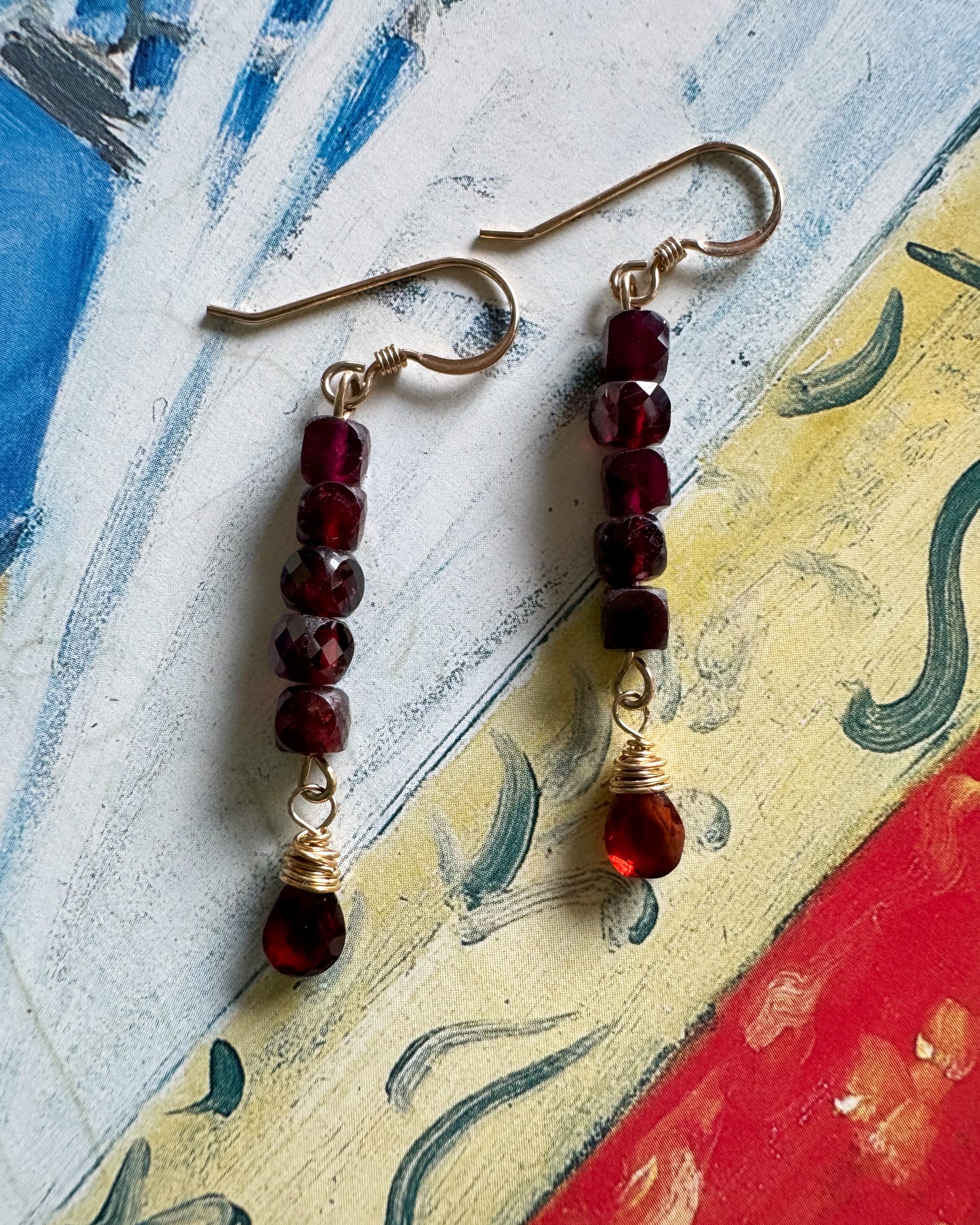 Garnet Drop Earrings